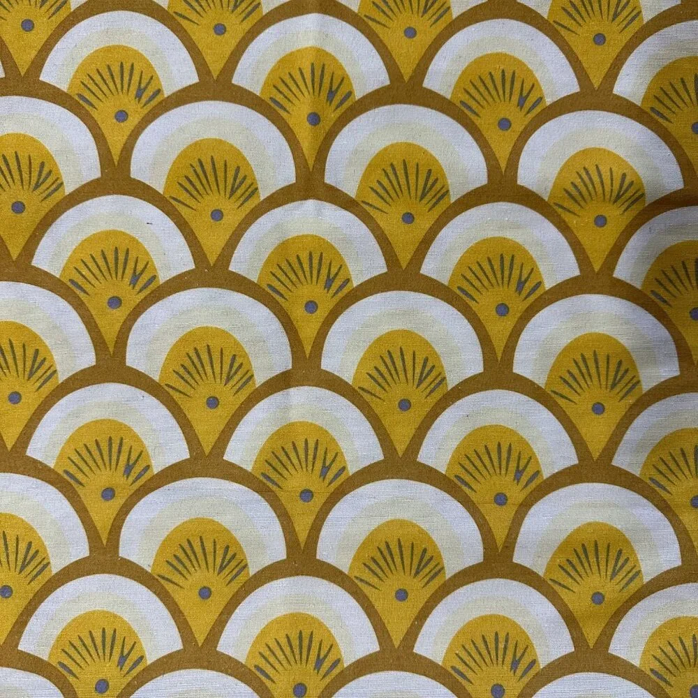 Pillow Covers Retro Yellow White Gray Fan Scales Zippered Pillowcases Pair